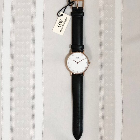 Daniel Wellington Women Leather Watch - Classy Sheffield Rose Gold - Picture 1 of 6